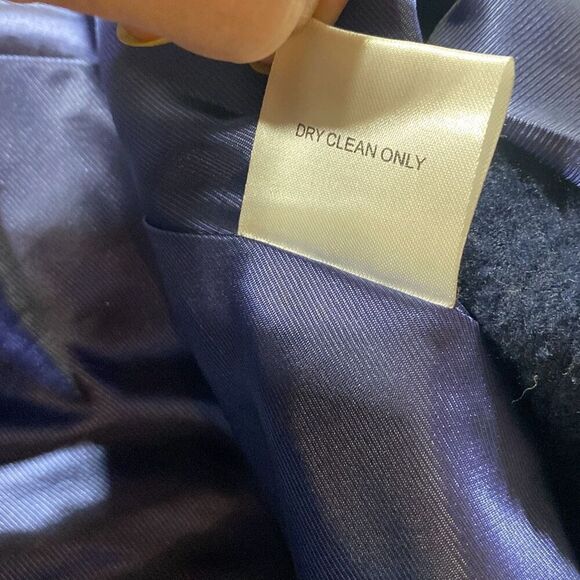 Yoana Baraschi Women's Bell Sleeve Belted Fit Flare‎ Ruffle Coat Blue Size 2 - Picture 14 of 16